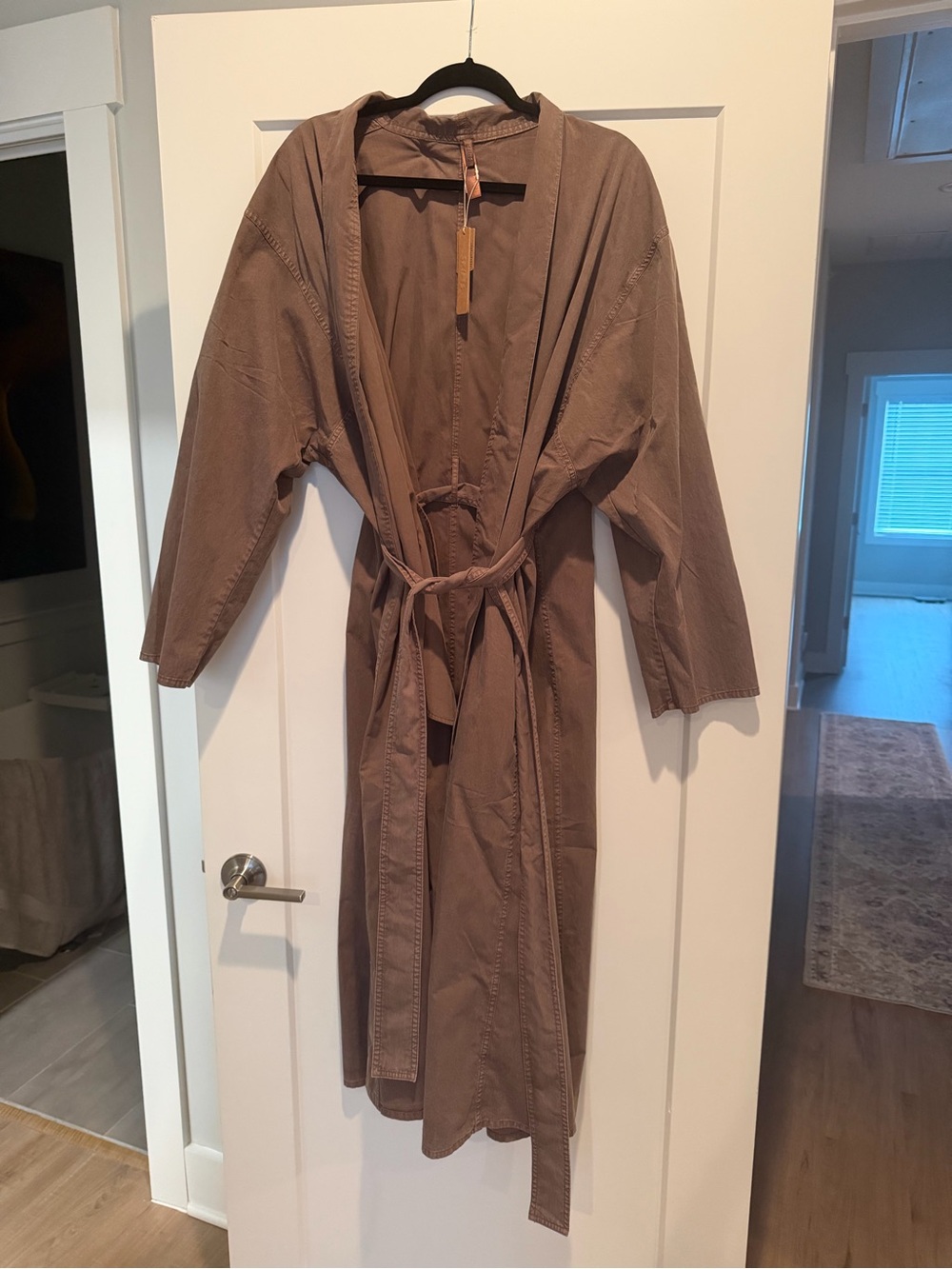 SKIMS Woven Lounge Robe Umber Brown NWT Size M